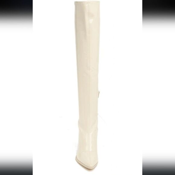 New STEVE MADDEN Stiles Tall Boot (Women) shiny off white size 5 - Picture 2 of 7